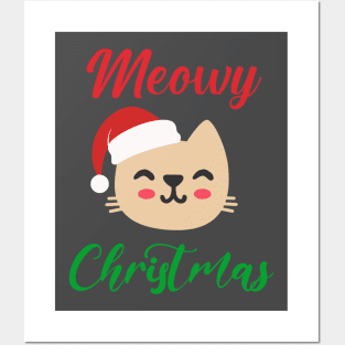 meowy xmas christmas Posters and Art